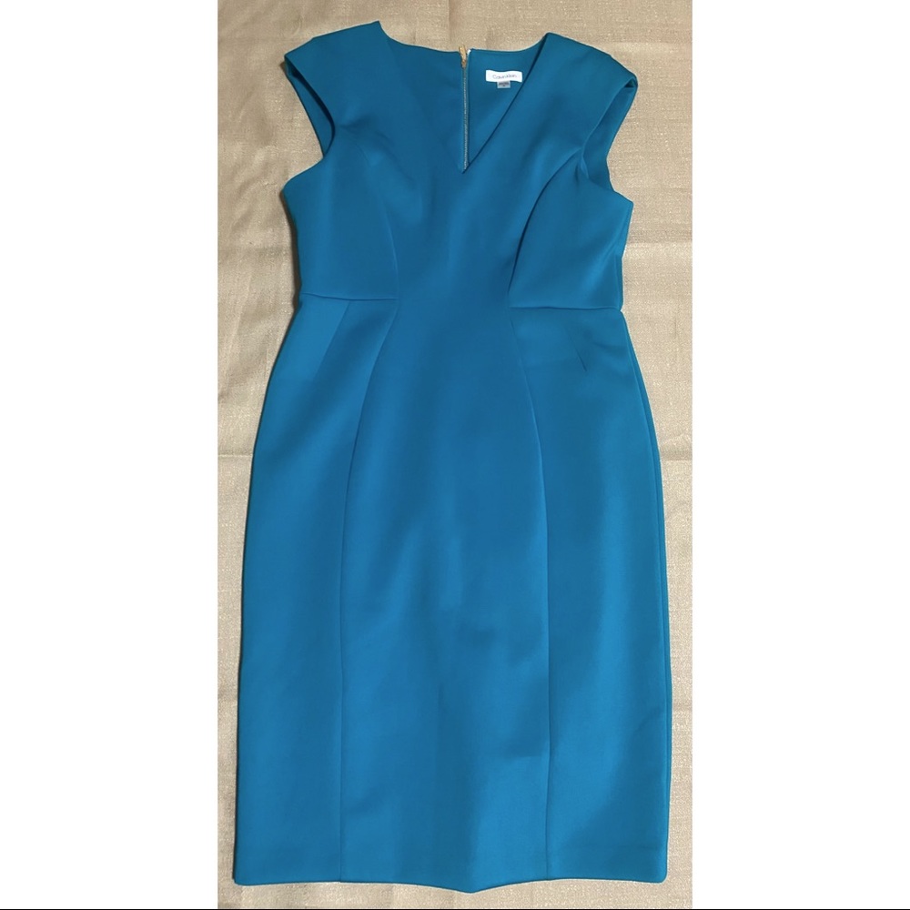 Teal knee length dress